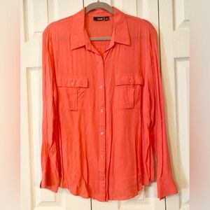 a.n.a Coral Long Sleeve Button Down Shirt